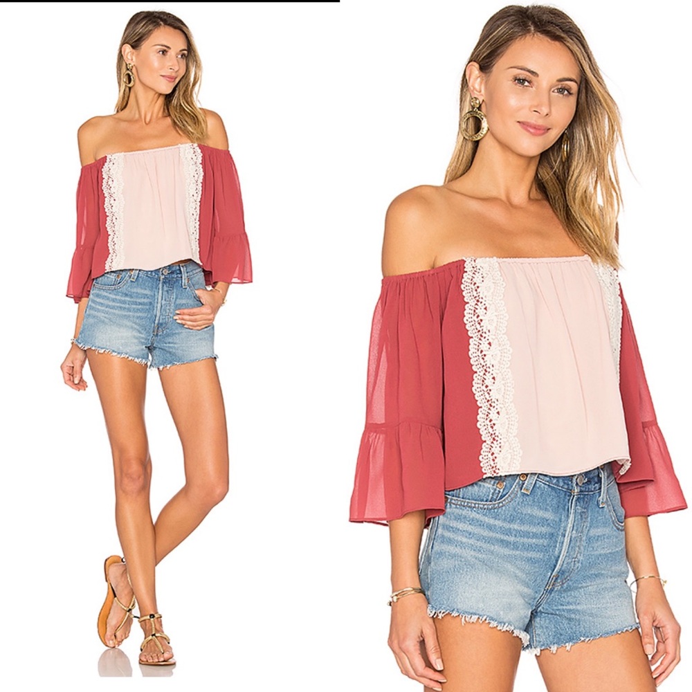 NWT TULAROSA Alexa Off Shoulder Crop Top